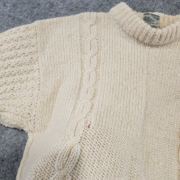 VTG John Molloy 100% Wool Mens XL? Cableknit Ireland Fisherman Crewneck Sweater - Picture 12 of 14